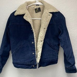 Vintage Blue Corduroy Jacket with Fuzz